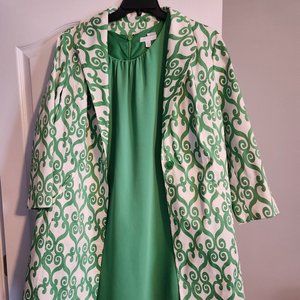 Charter Club green and white jacket dress